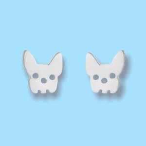 Silver Dog Earrings